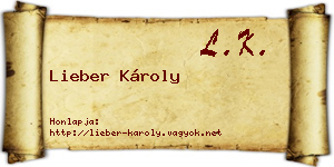 Lieber Károly névjegykártya